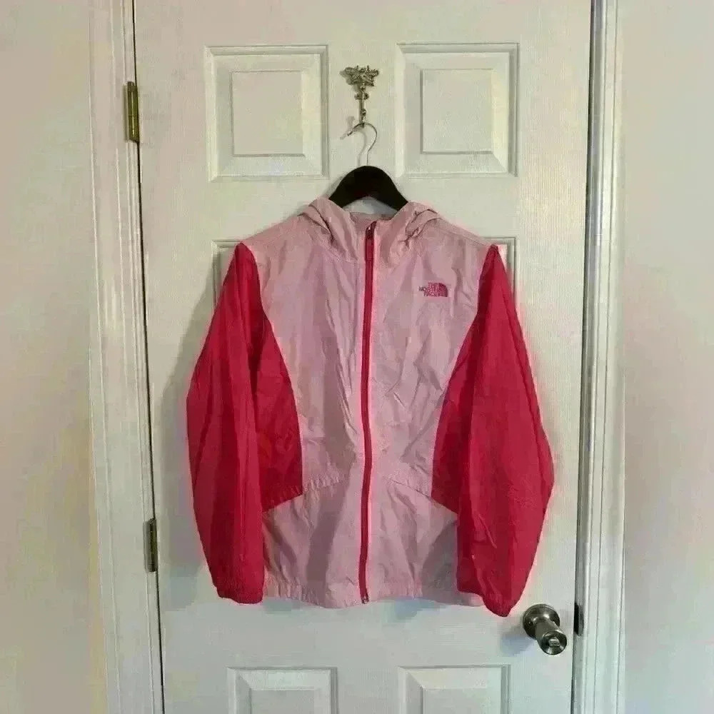 NORTHFACE, two tone pink rain jacket, great condition, girls size XL,adult small
